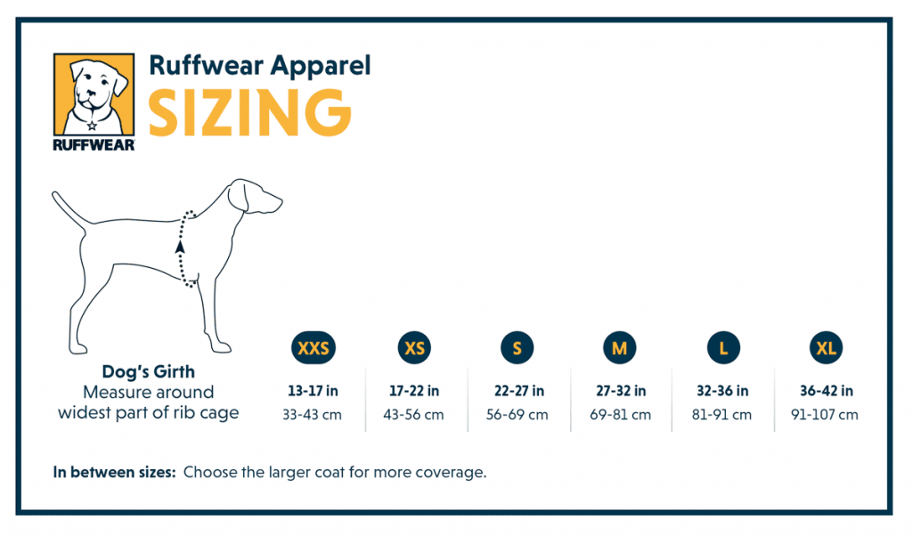 Ruffwear Apparel Sizing