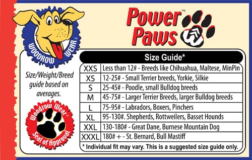 Power Paws Dog Traction Socks Size Chart