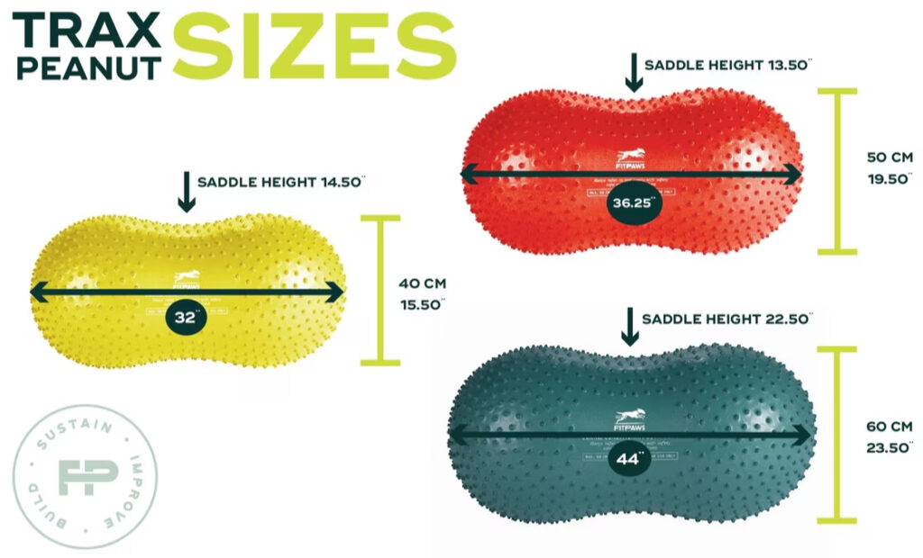 FitPAWS Trax Peanut Dog Shoulder Height Chart