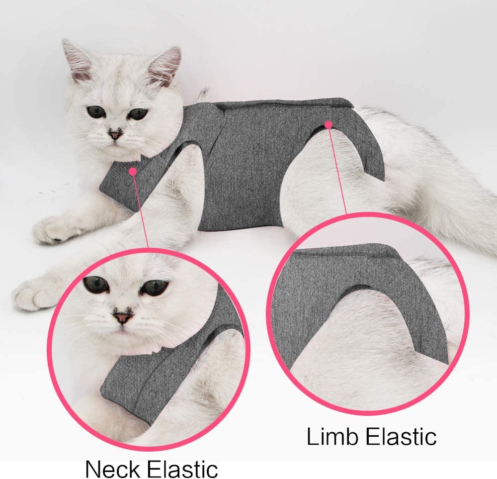 After Surgery Wear Suit Kitipcoo Professional Surgery Recovery Suit for Cats Cotton Breathable Surgery Suits for Abdominal Wounds and Skin Diseases for Cats Dogs 