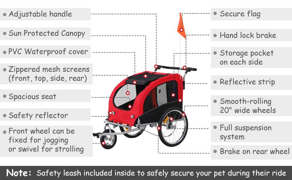 Aosom dog stroller with suspension