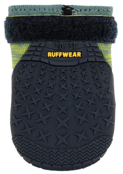 Ruffwear Hi and Light Trail River Rock Green Boots for Tripawd Dogs