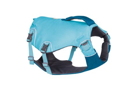 Ruffwear Confluence Life Vest Biolumin Blue design for four and three legged dogs