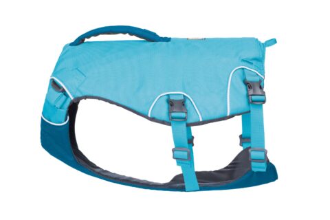 Ruffwear Confluence Life Vest Biolumin Blue design for four and three legged dogs