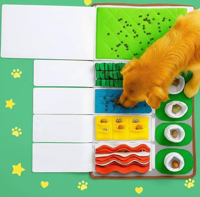 Nocciola Phone Alarm Clock Design Snuffle Mat Squeaky Game & Puzzle Dog Toy with Treat Pouch