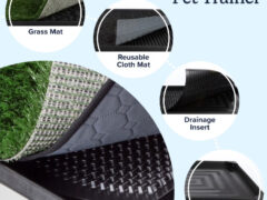 Indoor dog litter box with artificial grass for Tripawd recovery